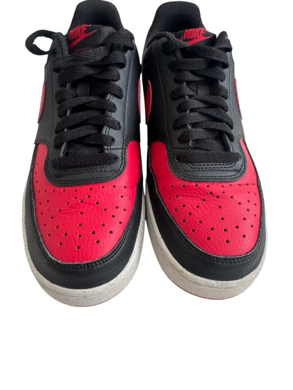 Nike Men’s Court Vision Lo NN Sneakers Red and Black Low-Top Sz: 8.5
